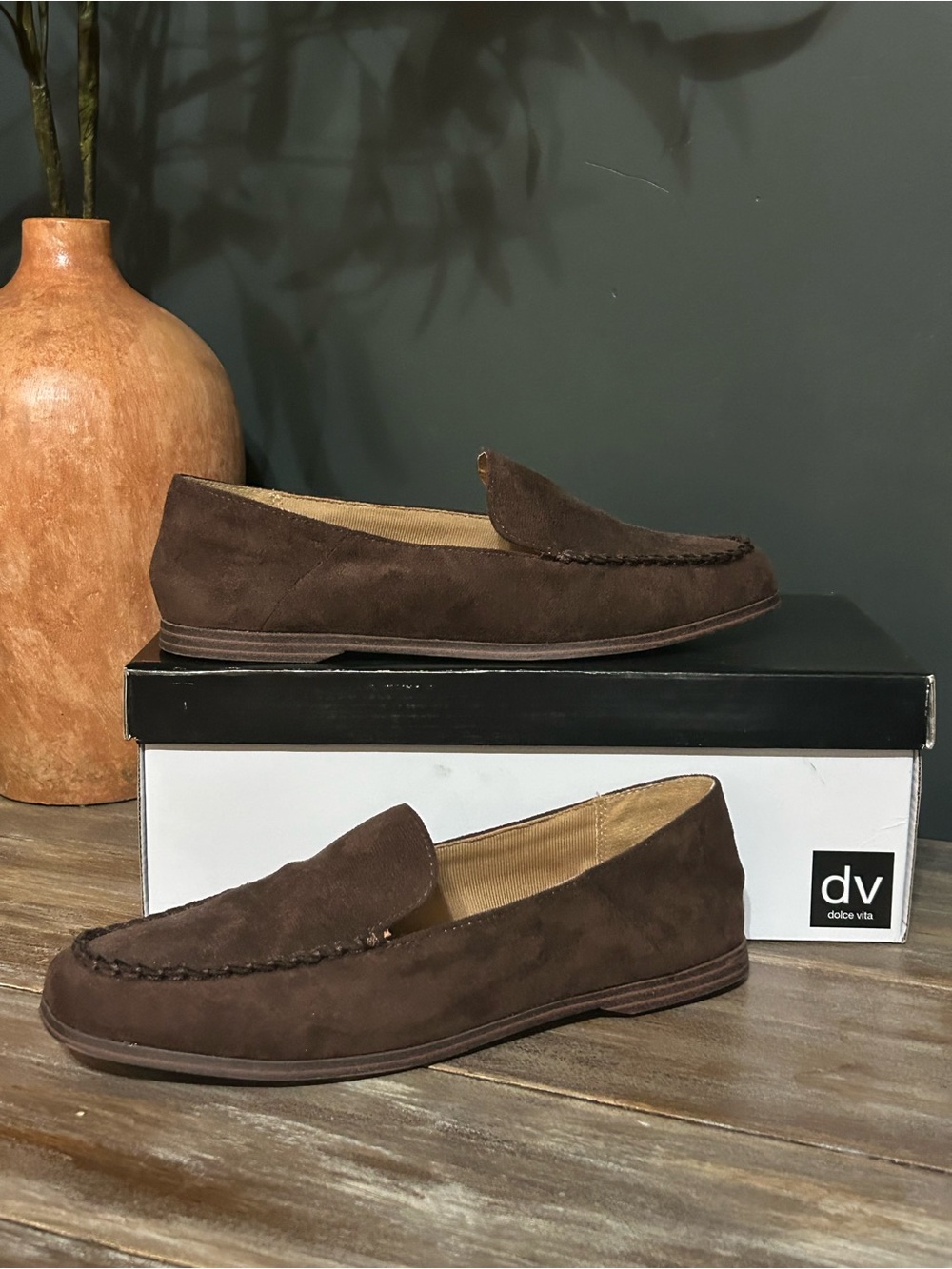 DV by Dolce Vita Brown Suede Slip-On Loafers